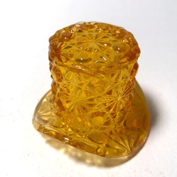 VINTAGE Amber Toothpick Holder or tiny bud vase - Picture 9 of 10